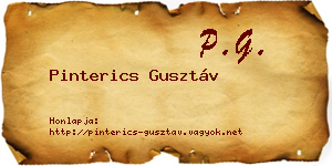 Pinterics Gusztáv névjegykártya