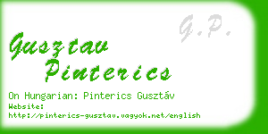 gusztav pinterics business card
